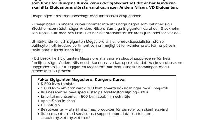 Elgiganten storsatsar i Kungens Kurva
