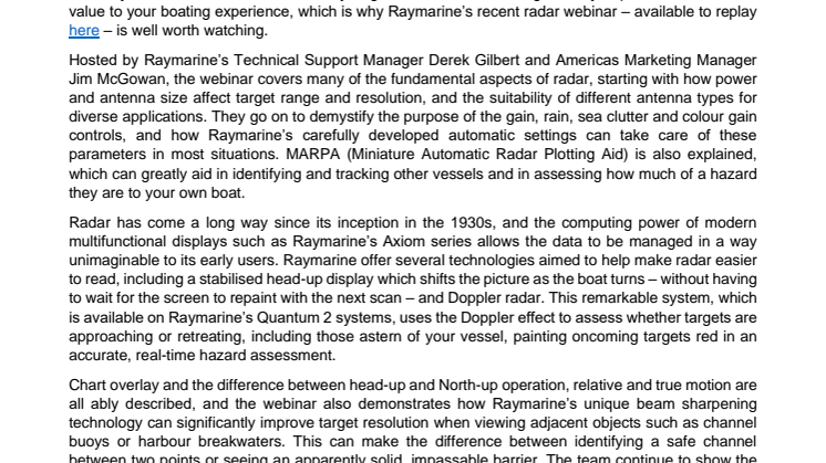 Radar: Technology to Show you the Way