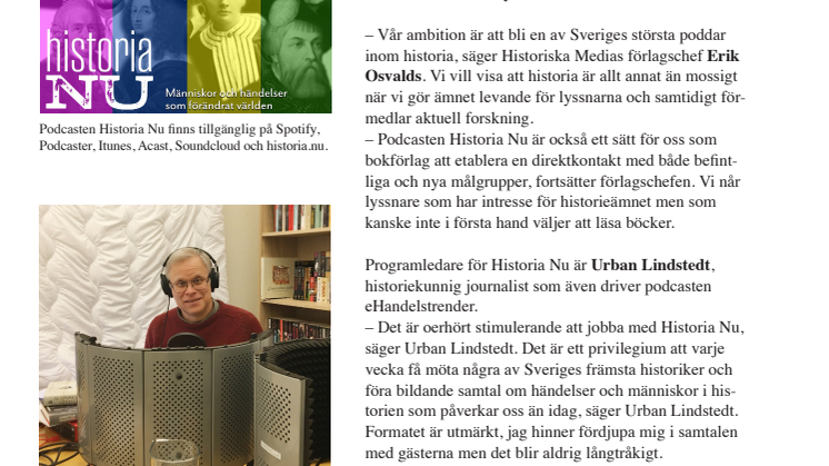 Podcasten Historia Nu  firar 1 år med succésiffror