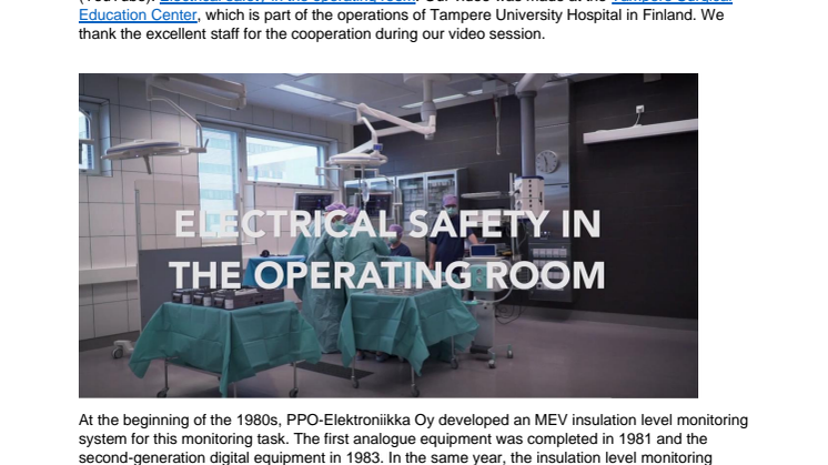 MEV infovideo explains: How to ensure electrical safety in the operating room