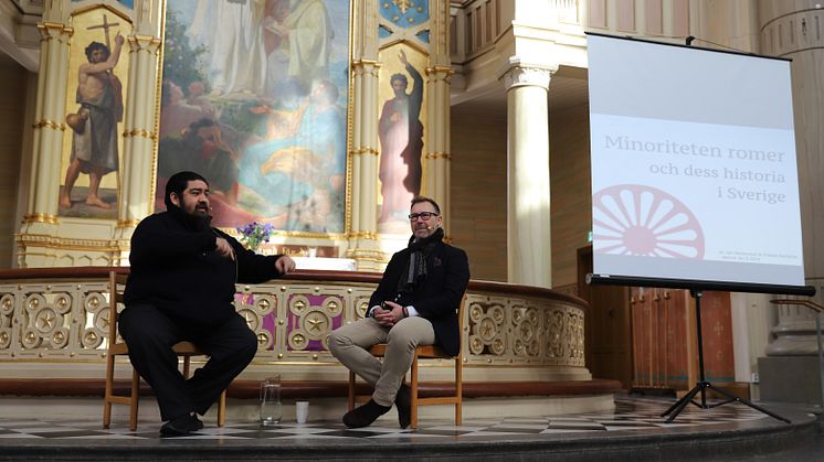 Erland Kaldaras (Romska kulturcentret) och Jon Petersson (Resandefolket) Foto: Svenska kyrkan Malmö