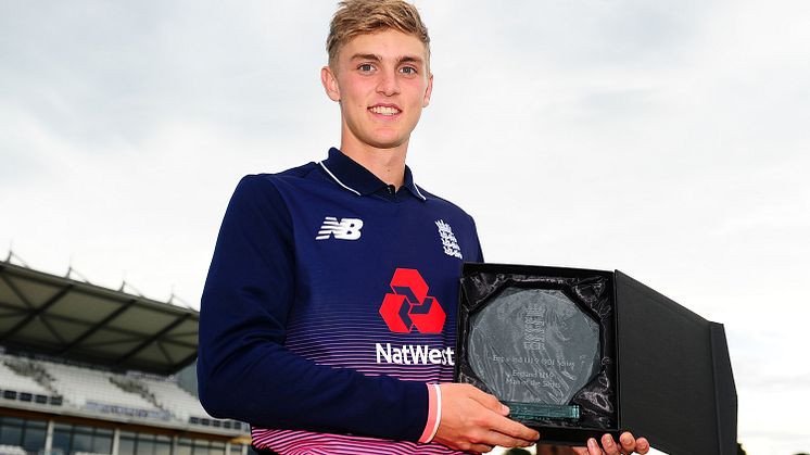 Tom Lammonby pictured with his man of the series trophy at Taunton after last summer's Royal London One-Day Series against India