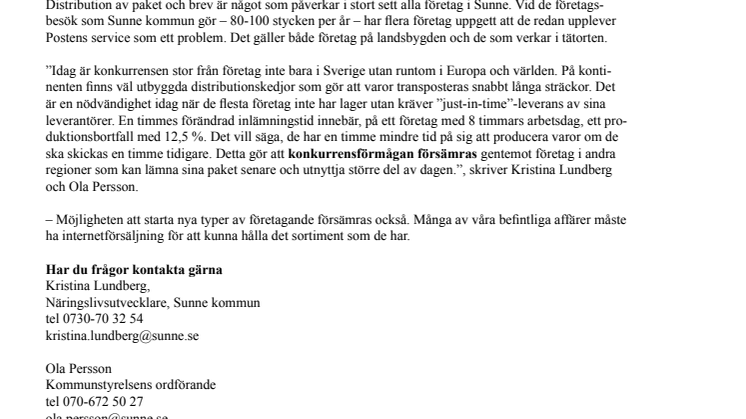 Kraftfull reaktion mot Postens försämrade tider