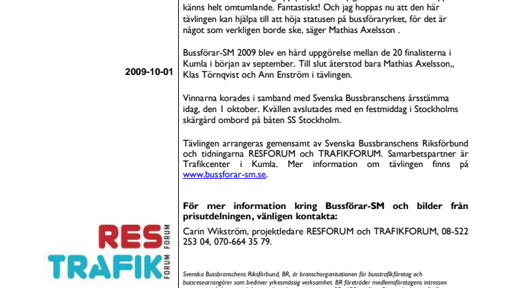 Årets bussförare 2009 är korad!