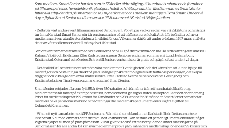 Smart Senior träffar seniorer på mässa i Karlstad