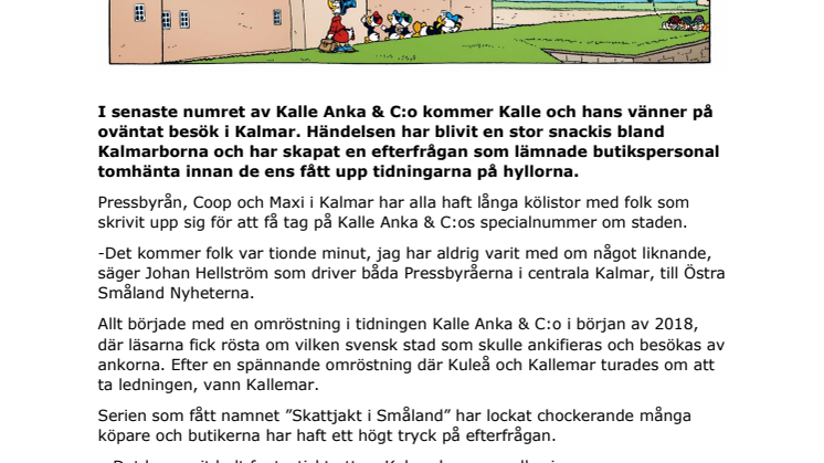Kalle-balik när Kalle Anka besökte Kalmar 