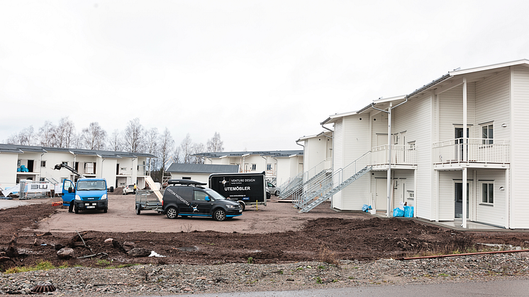 Nya lägenheter i Spåningslanda under uppförande av Lektum Fastigheter