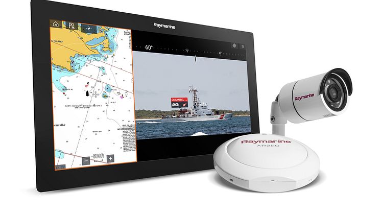ClearCruise AR video imagery is supported by Raymarine CAM210 HD marine cameras and the AR200 video stabilization module includes a precision GPS/GNSS sensor 