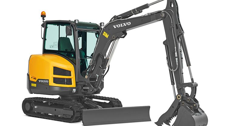 Volvo EC35D minigrävare - studiobild höger fram
