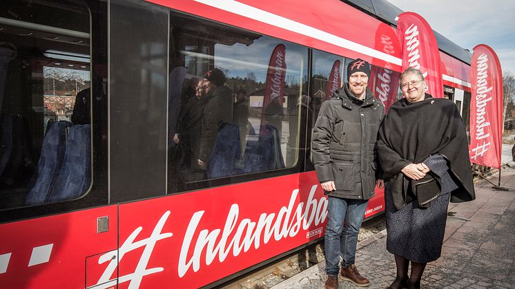 Inlandsbanans vd Peter Ekholm med Kroatiens ambassadör Anica Djamic