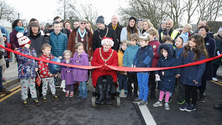 Ribbon cutting on Mill Road Bridge