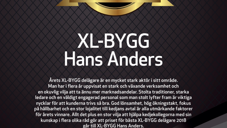 Årets XL-BYGG delägare 2018!