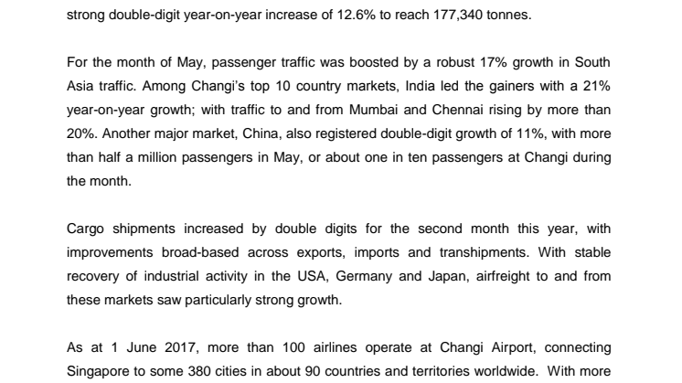 Operating Indicators for May 2017