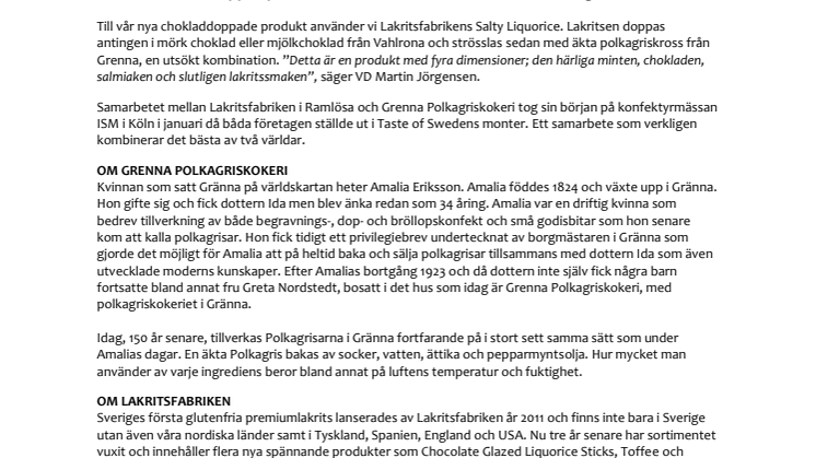 Lakritsfabriken i samarbete med Grenna Polkagriskokeri!