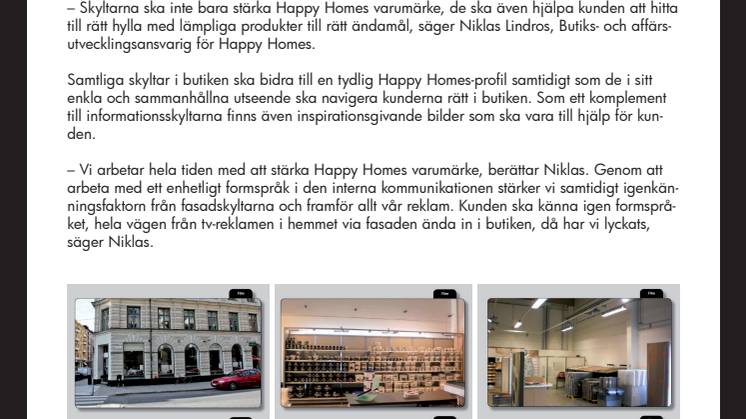 Happy Homes stärker sitt butikskoncept