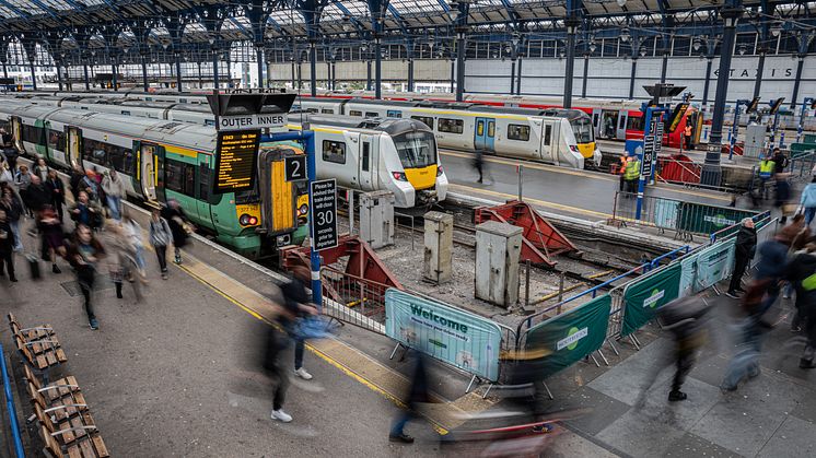 Southern, Thameslink and Gatwick Express trains at Brighton