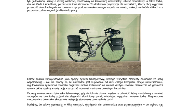 Thule Pack 'n Pedal:  innowacyjny system transportowy dla rowerzystów