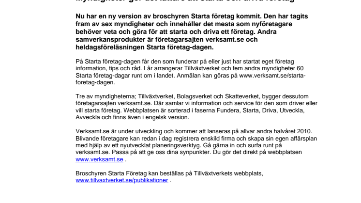 Myndigheter gör det lättare att starta och driva företag