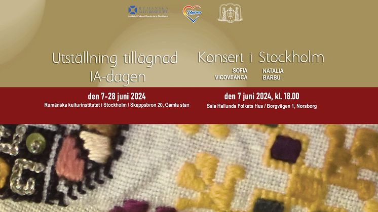 Sofia Vicoveanca och Natalia Barbu i konsert i Stockholm och utställning av rumänska blusar på Rumänska kulturinstitutet