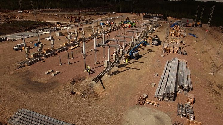Ögonblicksbild från tidigare byggnation på uppdrag av Svenska kraftnät, station Rätan belägen 10 mil söder om Östersund. 