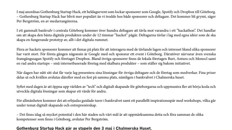 Google och Spotify sponsrar event i Göteborg!