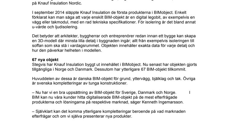 Knauf Insulation i BIMobject – succén som växer 
