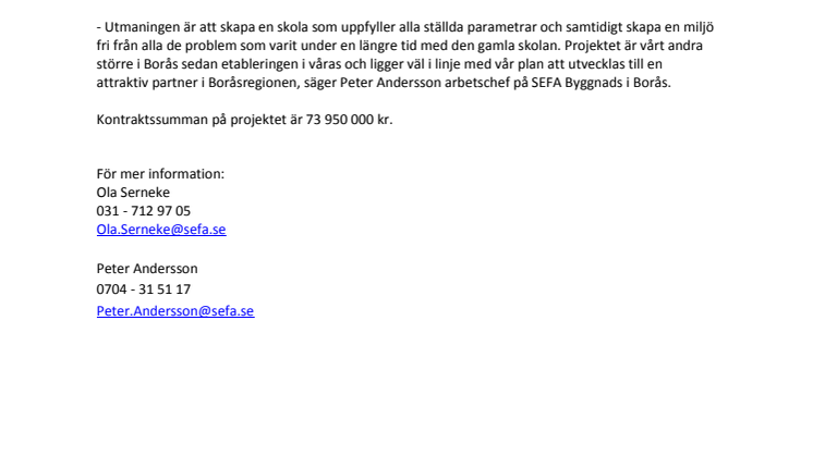 Nytt stort projekt i Borås 