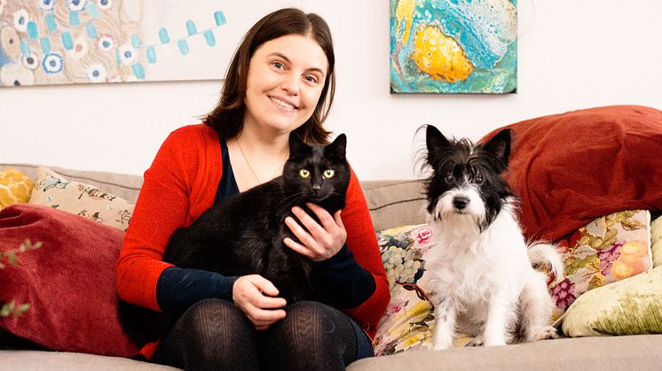 Therese Lilliesköld med två av familjemedlemmarna