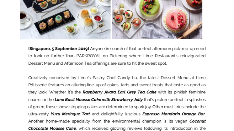 Meet the New Cakes on the Block at PARKROYAL on Pickering