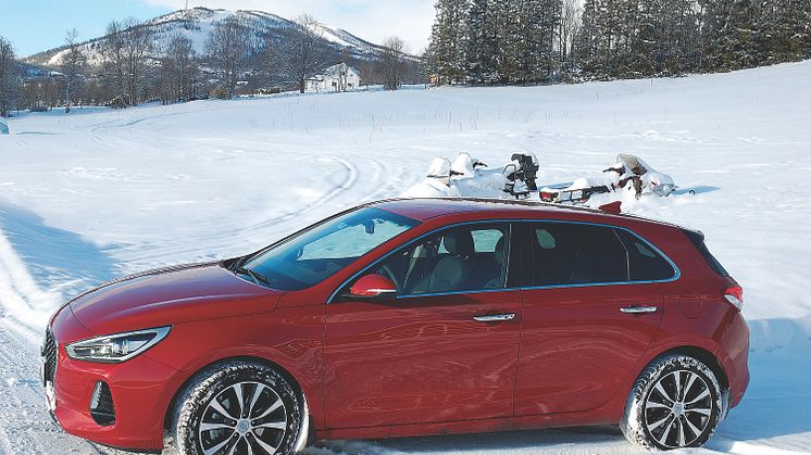 Nye Hyundai i30 på fjellet