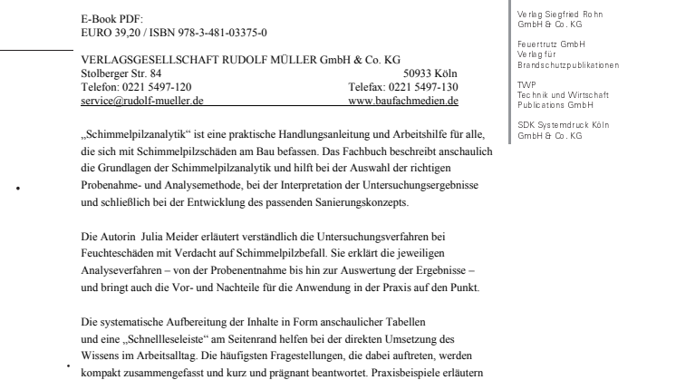 Schimmelpilzanalytik
