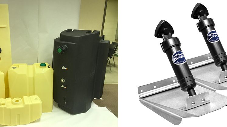 Plastic boat fuel tanks(LEFT) / Trim tabs for boat position control