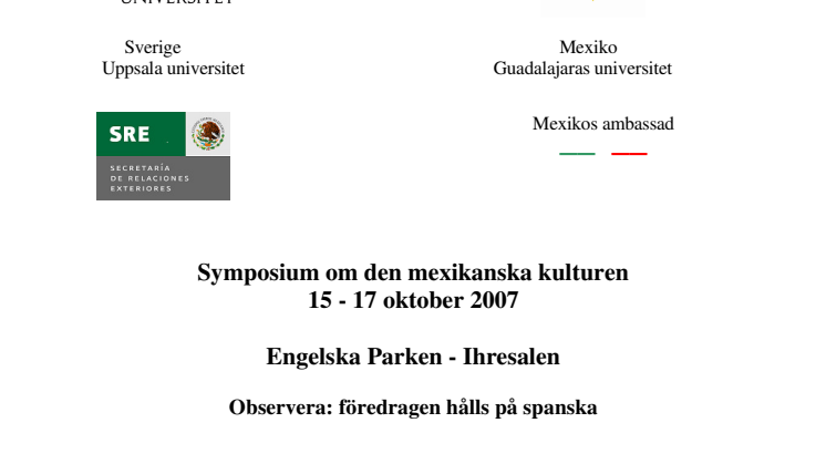 Mexikansk kulturvecka: program