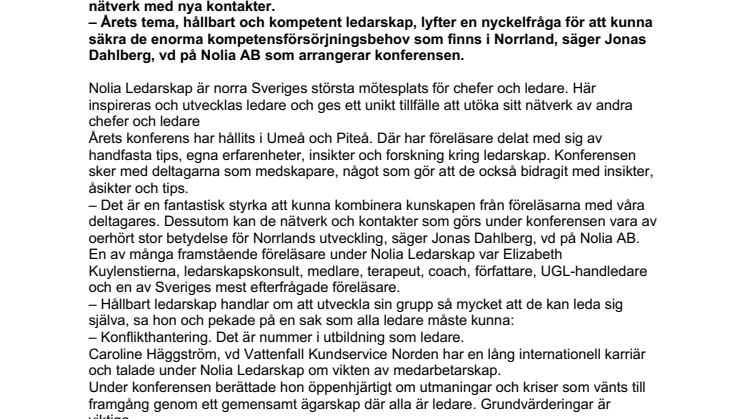 Mängder med handfasta tips på Norra Sveriges största ledarskapskonferens