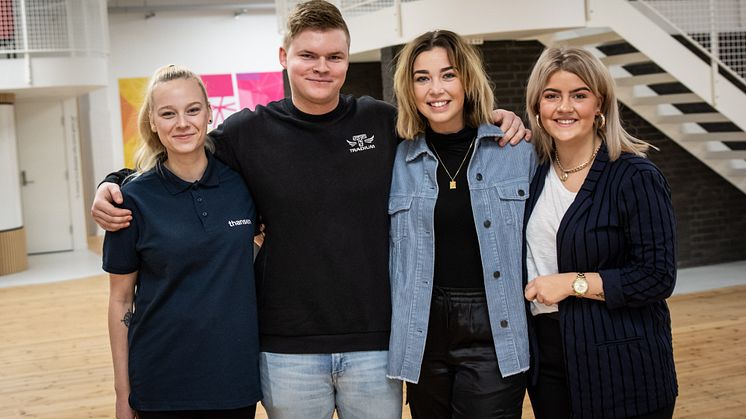 Fra venstre mod højre, skillsdeltagerne Maibritt, Axel, Tenna og Lotte