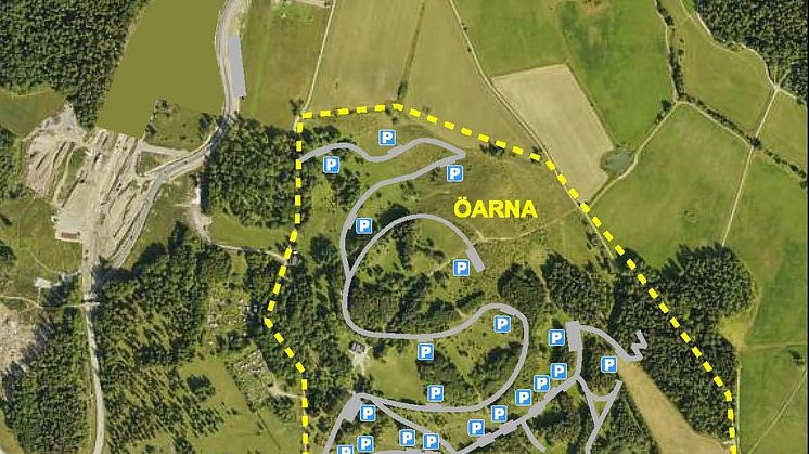 Flygfoto Öarna - kyrkogårdsförvaltningens förslag