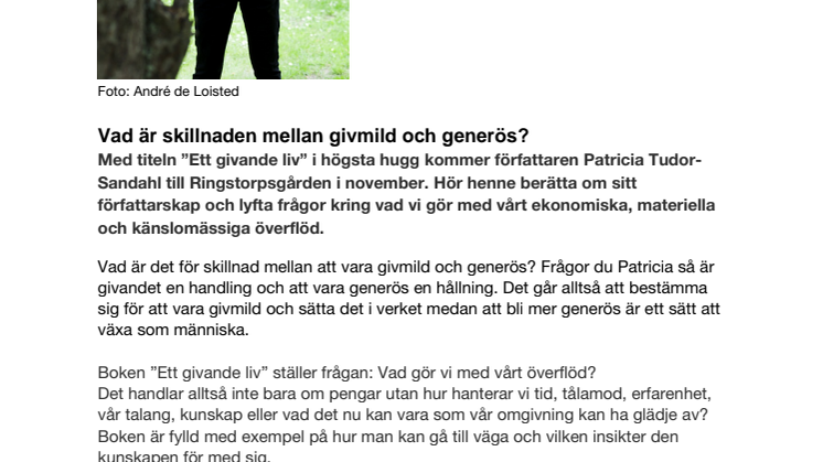 Författarbesök i Helsingborg - Möt Patricia Tudor-Sandahl