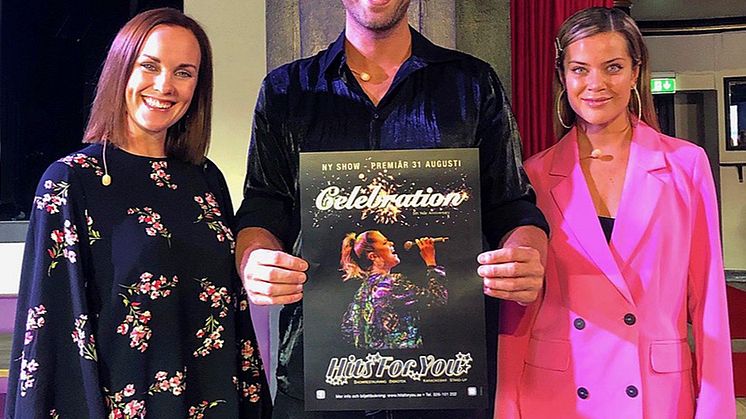Bildtext: Maria Doverud, Henrik Sundström och Hanna Jämtsäter och är laddade inför den nya showen Celebration på Hits For You i Gävle.