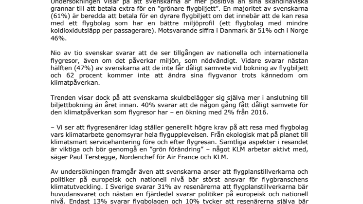 Svenskar ser tillgång till flygresor som nödvändigt