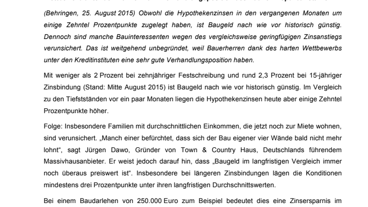 Eigenheim sicher finanzieren: Wettbewerb unter den Banken kann Verhandlungsposition des Bauherrn spürbar stärken