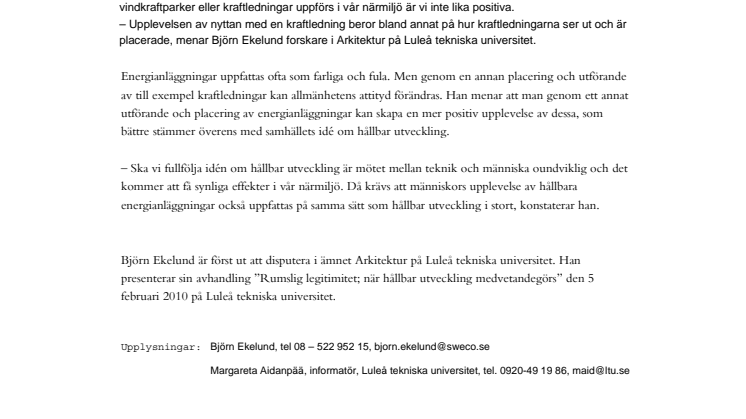 Estetiska kraftledningar positivt för hållbar utveckling