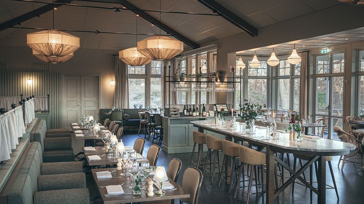 Nyrenoverade Brasserie & Bränneri på Smådalarö Gård Hotell & Spa. Foto: Simon Karlsson