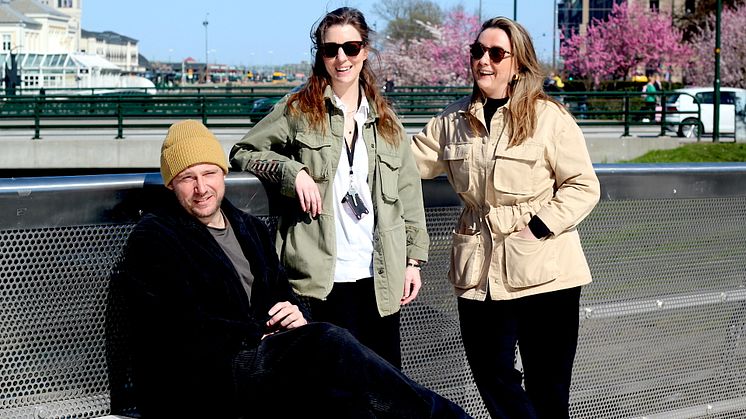 Här är arrangörerna bakom NoNo Block Party. T.v. Arvid Falk från BISe, Maria Putak från The Duxiana och Donna Duraku från Clarion Hotel® Malmö Live