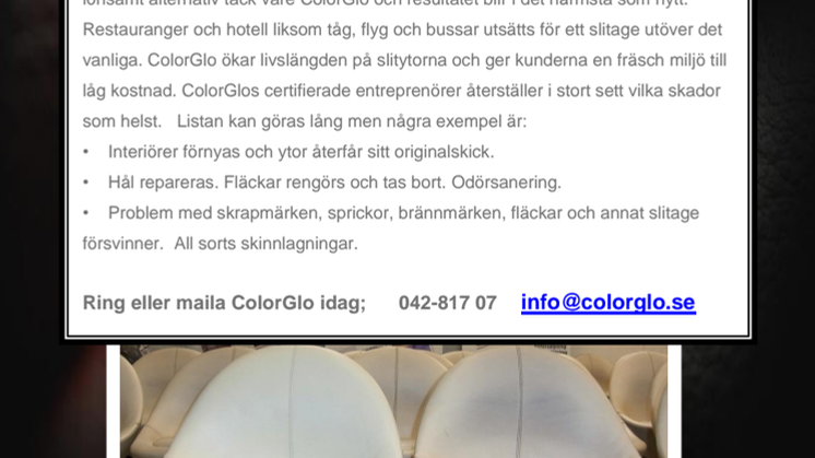 Information om restaurering, ColorGlo