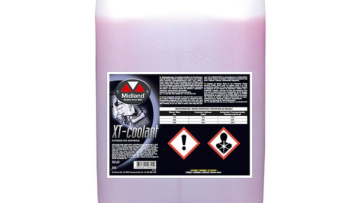 XT-Coolant är en OAT long life-glykol för bytesintervaller upp till 11 år eller 35 000 mil.