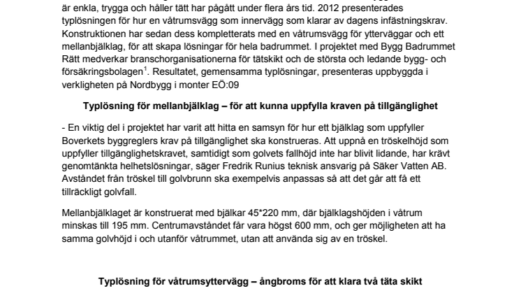 Bygg Badrummet Rätt – byggbranschens gemensamma typlösningar som håller tätt 