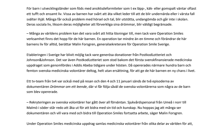 Operation Smile ska få svenskar att sprida leenden