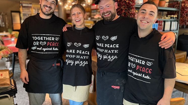 In Kürze tragen die Mitarbeitenden der L'Osteria auf freiwilliger Basis Shirts mit einer deutlichen Botschaft gegen Ausgrenzung jeglicher Art.