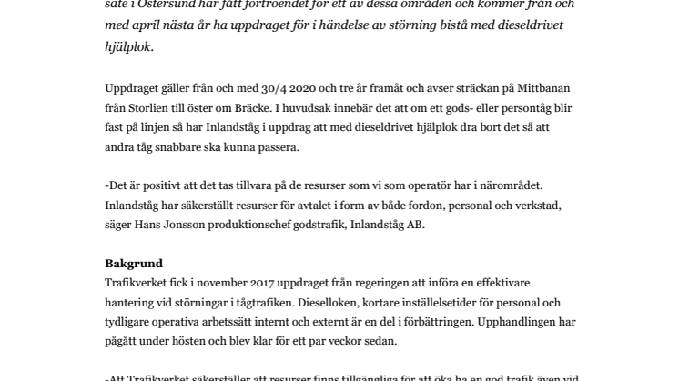 Inlandståg vinner röjningsuppdrag
