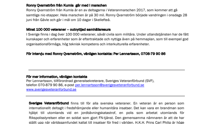 ​Närking går med i Veteranmarschen